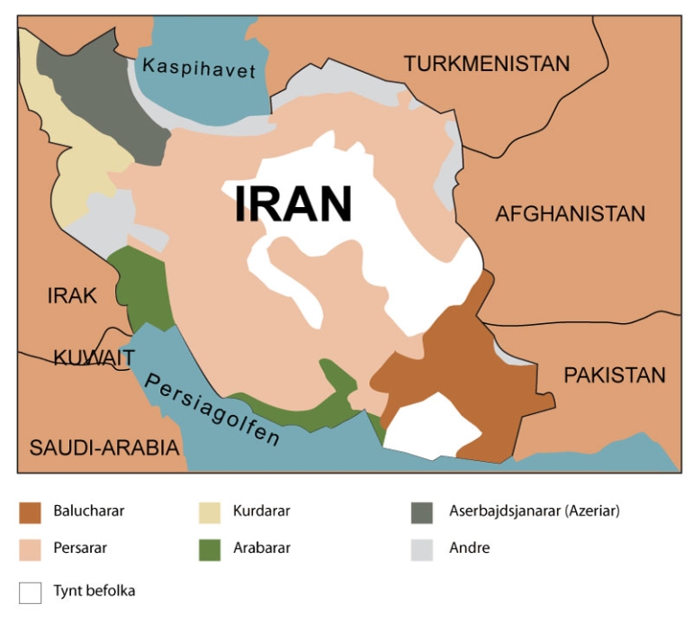 Etnisk kart over Iran