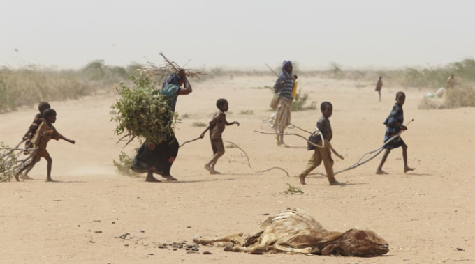 Bilde av klimaflyktninger i Sahel.