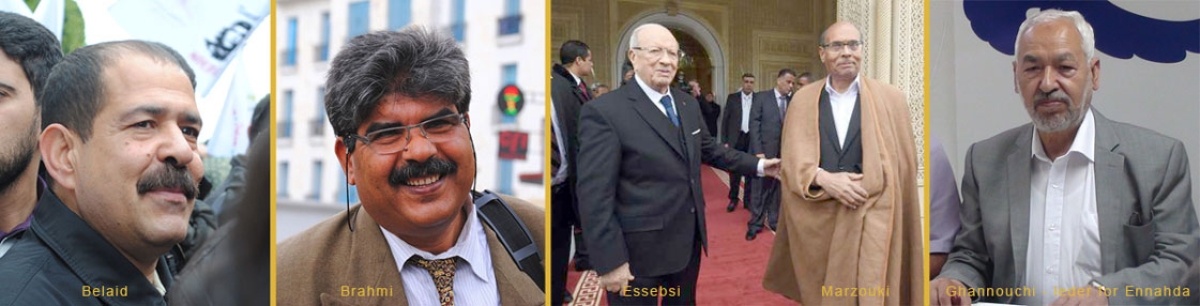 bilder av politiske lederfigurer i Tunisia