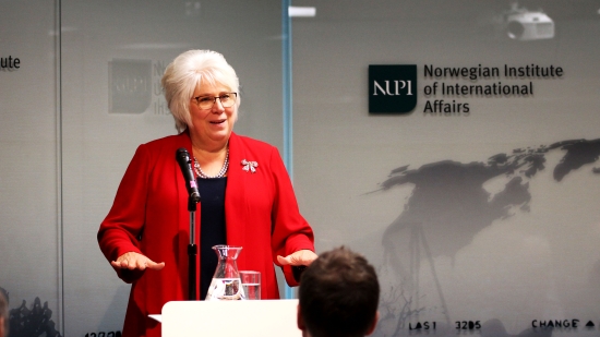 Marina Kaljurand besøkte NUPI i desember