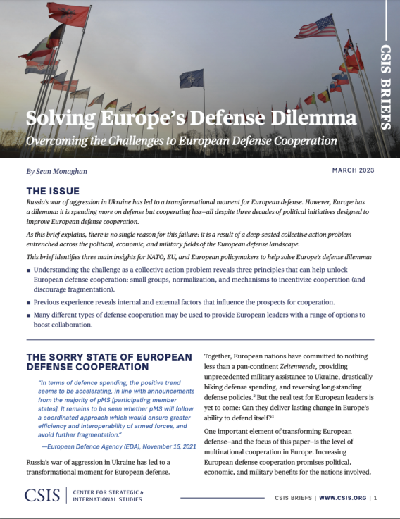 Solving Europe’s Defense Dilemma: Overcoming the Challenges to European ...