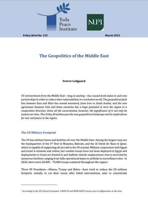 The Geopolitics of the Middle East | NUPI