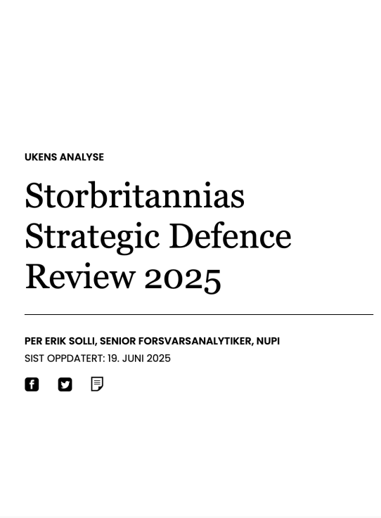 Storbritannias Strategic Defence Review 2025 | NUPI