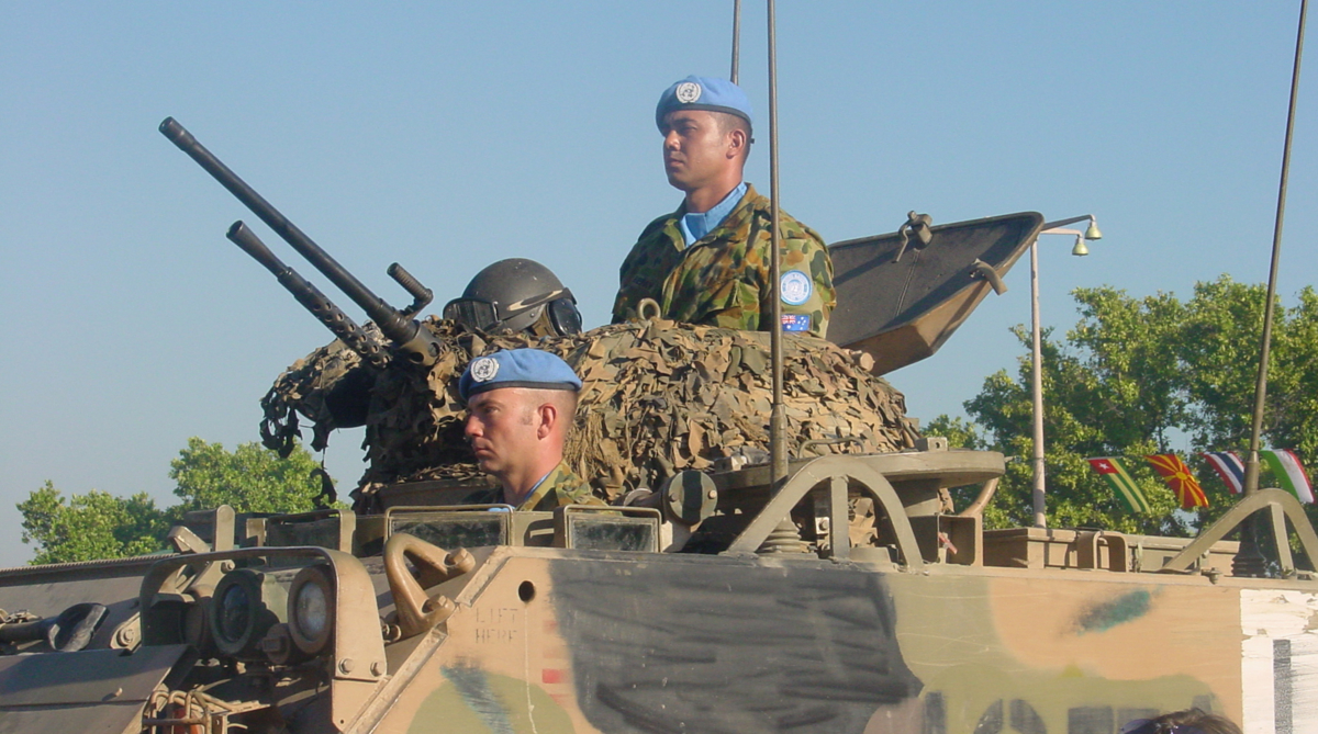 Bildet viser FN-soldater i Øst-Timor.
