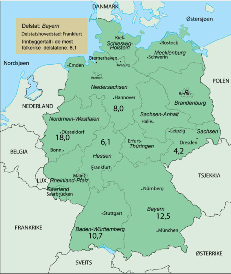 Tyskland Kart Delstater | Kart