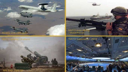 Kollasje med forskjellige situasjonsbilder fra NATOs aktiviteter