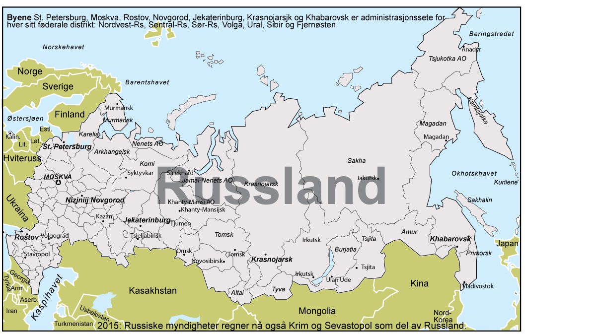 kart over Russland