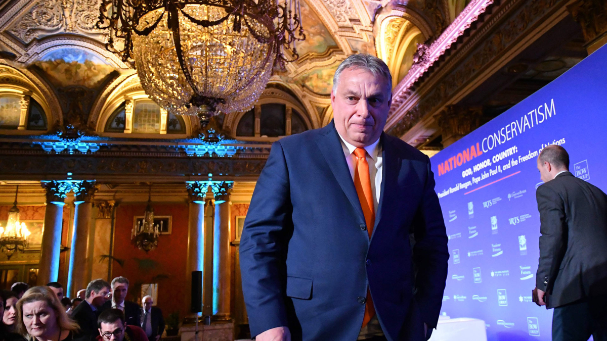 Bildet viser Ungarns statsminister Viktor Orban