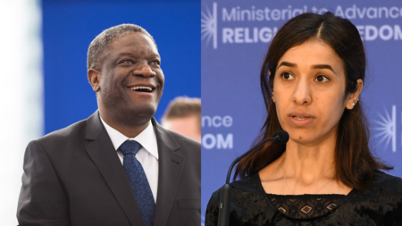 Bildet viser Denis Mukwege og Nadia Murad