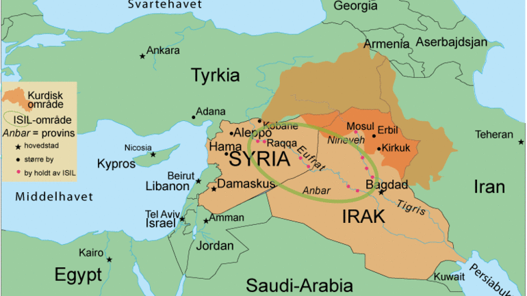 Kart over Midtøsten